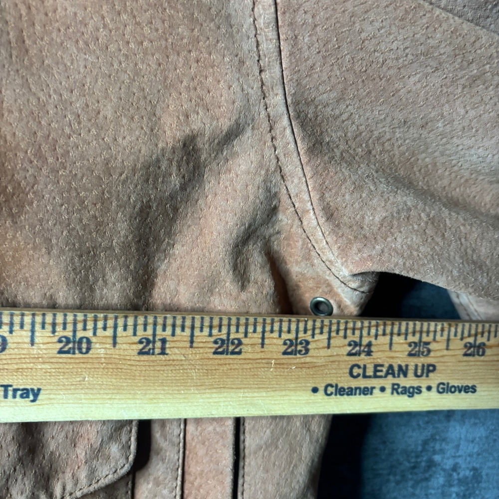 Vintage JLC Suede Leather Bomber Jacket Mens Large Brown Flight Coat Aviator - Picture 12 of 13